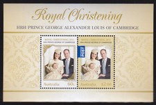 2014 Royal Christening HRH Prince George of Cambridge - MUH Mini Sheet