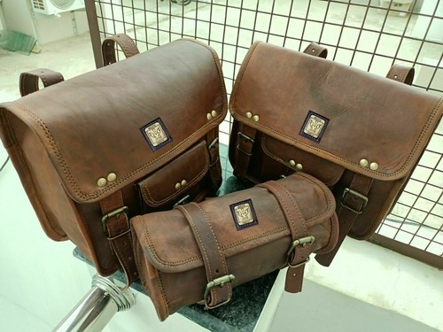 Cuir marron poches sacoches - marron, 3