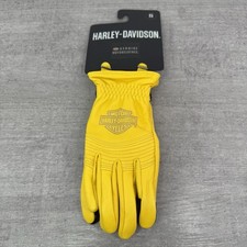 Harley Davidson Helm Yellow Leather Gloves 98153-23VW - Women's Size Small