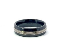 Bague En Titane Noir De 7Mm