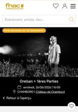 Vend 1 place de concert