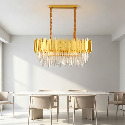 Lustre rectangulaire cristal - lustre,