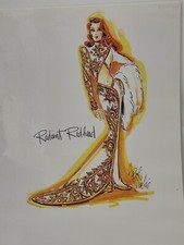Affiche plastifiée esquisse Barbie Red Hair Bob Mackie  42/30cm