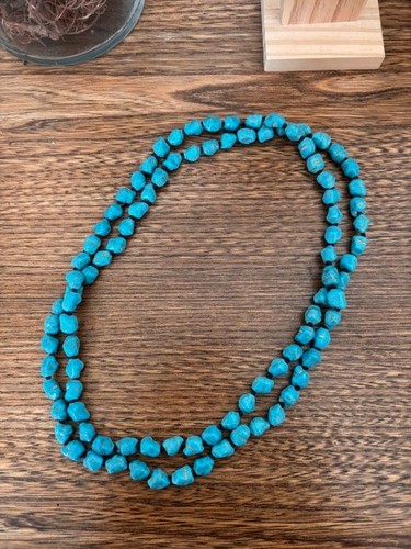 Collier perles turquoise - collier,