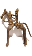 Early Dogon Bronze Horse and Rider with a Spear