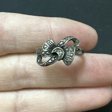 Ancienne Bague En Argent Massif 925 Jonc Alliance Anneaux Créateur noeud