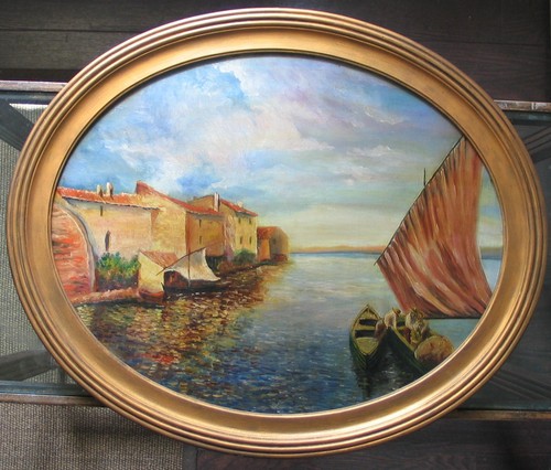 Tableau ancien ovale fernandey - tableau,