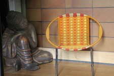 Fauteuil Tressé Africain , enfant , orange/rouge Vintage