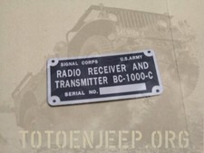 plate plaque radio us ww2