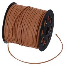 Lacet cuir suédé synthétique 100m, 2.6mm dia, marron (2 pcs)