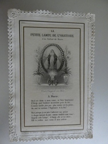 Pious image flap - pious, lace