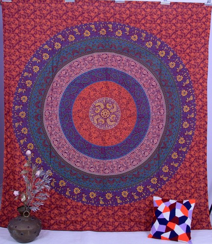 Tenture murale florale mandala - tenture,