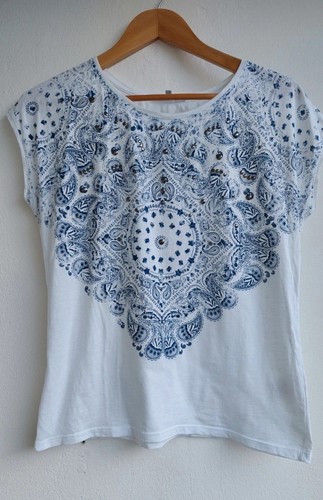 Tee shirt blanc bandana - tee-shirt,