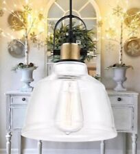 Suspending Lamp - Vintage Industrial - Thick Glass Day Shade - 20 x 25 cm