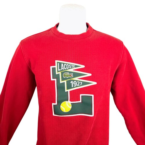 Lacoste pennants red crewneck - lacoste,