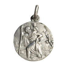 Antique Silver Saint Christopher Medal Hallmarks - Travel Protector