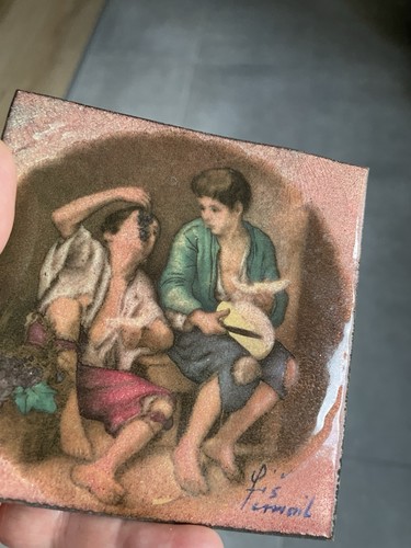 Tole émaillée sur cuivre - émaillée,