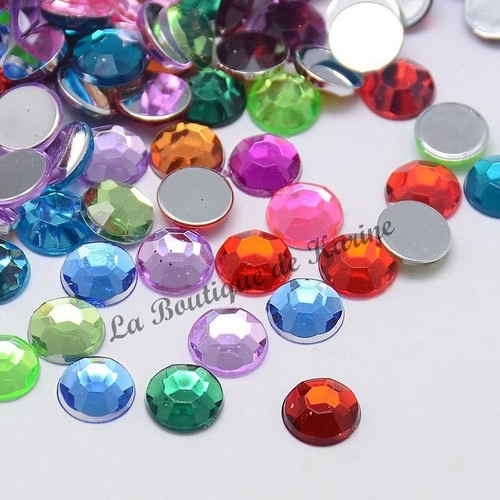 Perles strass cabochon rond - 40,