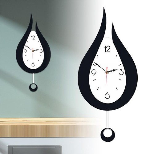 Pendule murale noire acrylique - pendule,
