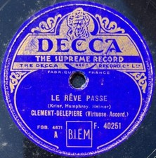 Clément Delepière : Le rêve passe / Marche Lorraine 78 tours rpm DECCA F. 40251