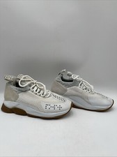 VERSACE Men's Cross Chainer Neoprene Mesh Sneakers Fresh White Size 41