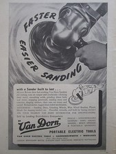 11/1948 PUB VAN DORN PORTABLE ELECTRIC TOOLS SANDER SANDER ORIGINAL AD SANDER