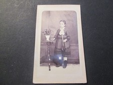 PHOTO CDV little girl umbrella clique not signed