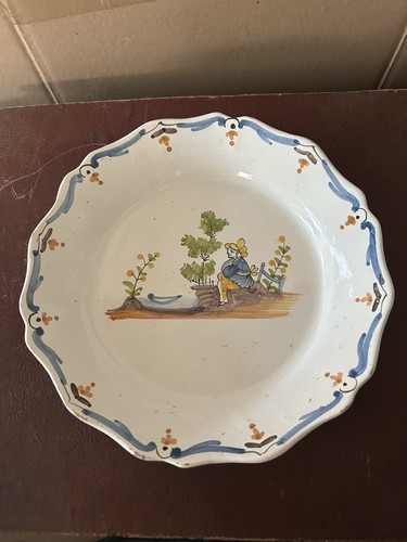 Assiette ancienne faïence - assiette, en