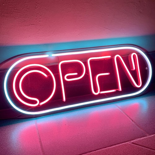 Panneau led open neon - open,