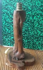 Ancien Pied De Lampe en Bois D Olivier