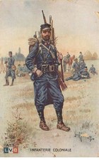 UNIFORME Soldat INFANTERIE COLONIALE  illustrateur Leon INGRE