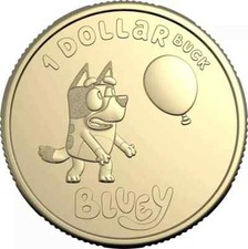 Bluey Buck 2024 One Dollar Coin Dollarbuck Dog Bingo Blue $1 Australia Rare UNC