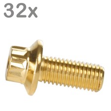 32 Vis M7x16 Inox goldlook pour BBS Rial Schmidt O.Z. Dynatech Carline Jantes