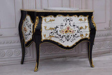 French Commode – Bathroom Vanity with Sink, Hand-Painted Design, Louis XVI Style