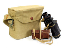 English binoculars in case - BRITISH ARMY (original material)
