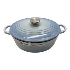Le Creuset Oval Cocotte 25cm 3.5qt Coastal Blue Casserole Cast Iron