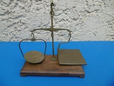 OLD BRASS AND WOOD SCALE - FOR PHARMACY? HERBALISM? FOR GOLD?