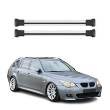 Barres de toit transversales pour BMW Serié 5 E61 2004-2010 Aluminium Gris