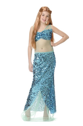 Déguisement fille sirene bleu - fille,