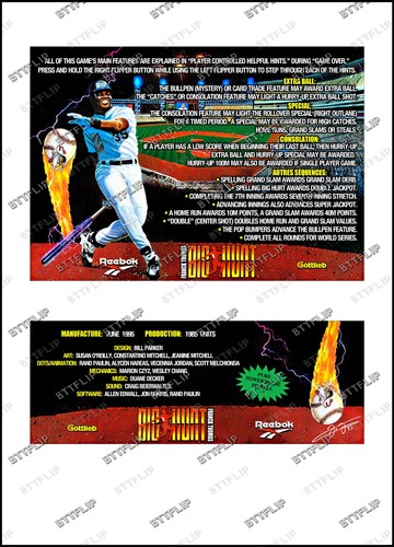 Gottlieb big hurt 1985 cartes - hurt,