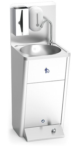 Lave mains inox sur - , pied