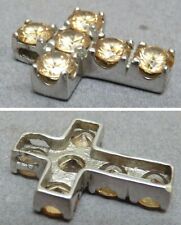 Pendentif Croix en argent massif + strass 20e siècle silver cross cruz