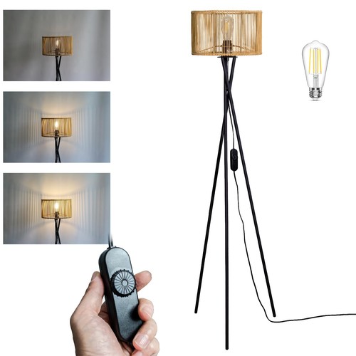 Lampadaire led rotin - led, trépied