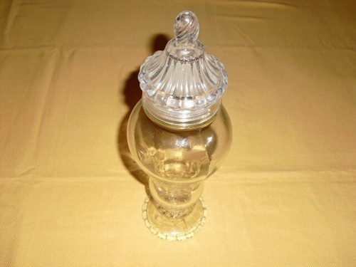 Antique glass apothecary pot - glass,