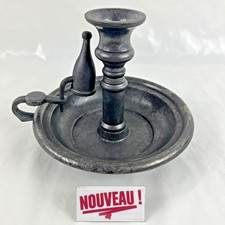➜HAND CANDLE HOLDER cellar rat candle holder and sound antique metal extinguisher 20th century