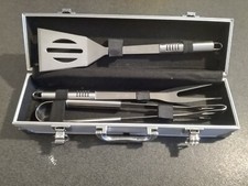 Barbecue/Grill Tools Stainless Steel Hard Case 3 Piece NEVER USED