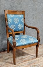 Fauteuil de bureau style Empire aux dauphins en acajou vers 1880