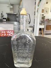 RETRO EMPTY MOLDED GLASS EAU DE VIE BOTTLE