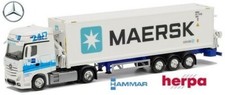 MB Actros Giga '11 + semi-rqe Hammar Pte cont. 40' Maersk - Herpa - Scale 1/87