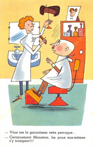 Cpa humour coiffeur - humour,